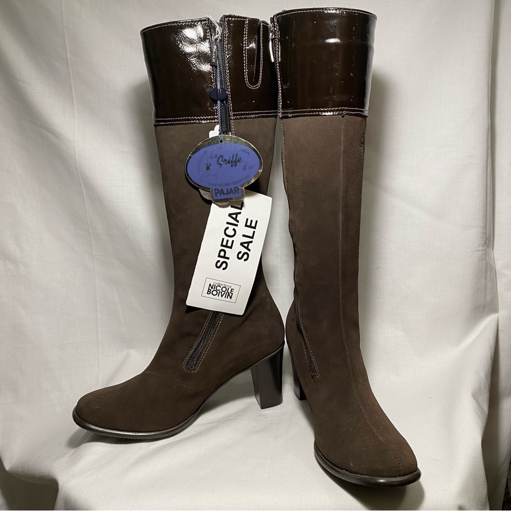 Pajar Couture Riding Boots In Chocolate Brown Leather Size 6 Very Rare